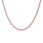 Lab Grown Pink Sapphire Baguette Tennis Necklace