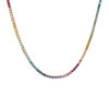 Ombre Rainbow Tennis Necklace Vermeil Yellow Gold 16in First