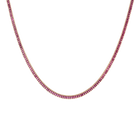 Lab Grown Red Ruby Baguette Tennis Necklace