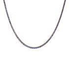 Lab Grown Blue Sapphire Baguette Tennis Necklace