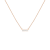 Mini Diamond Baguette Bar Necklace 14K 18K Rose Gold First