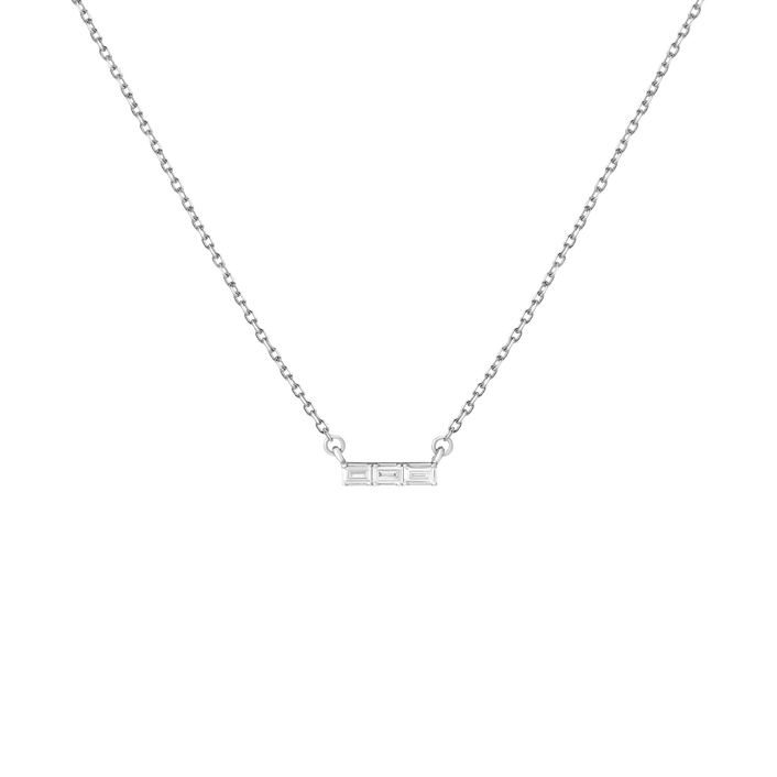 Mini Diamond Baguette Bar Necklace
