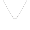 Mini Diamond Baguette Bar Necklace 14K 18K White Gold First