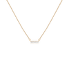 Mini Diamond Baguette Bar Necklace 14K 18K Yellow Gold First