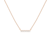 Midi Diamond Baguette Bar Necklace 14K 18K Rose Gold First