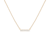 Midi Diamond Baguette Bar Necklace 14K 18K Yellow Gold First