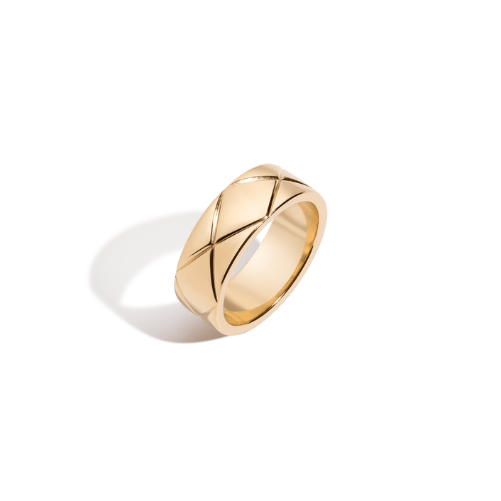 Quilted Gold Ring Vermeil 14k 18k Yellow Gold First