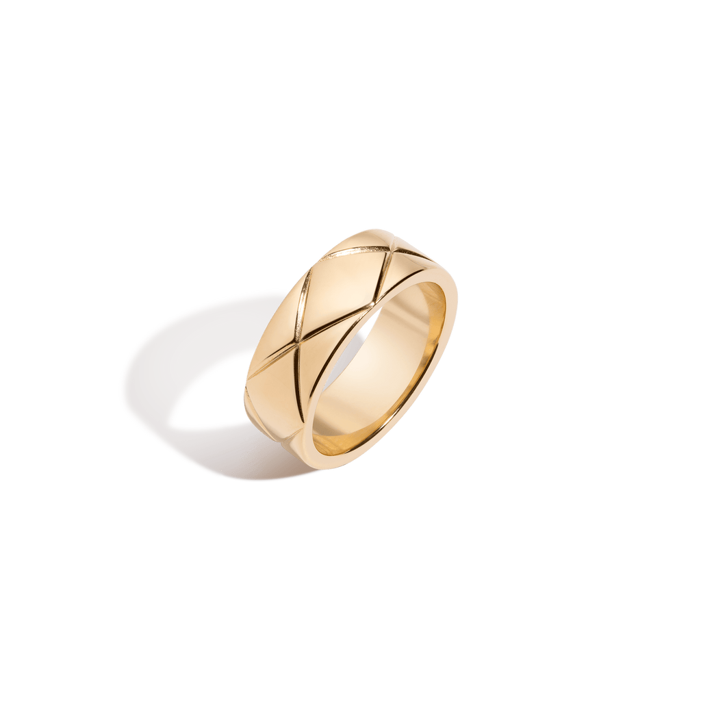 Aurate New York Quilted Gold Ring, 18K Rose Gold, Size 13.5