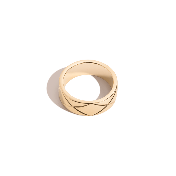 Quilted Gold Ring Vermeil 14k 18k Yellow Gold