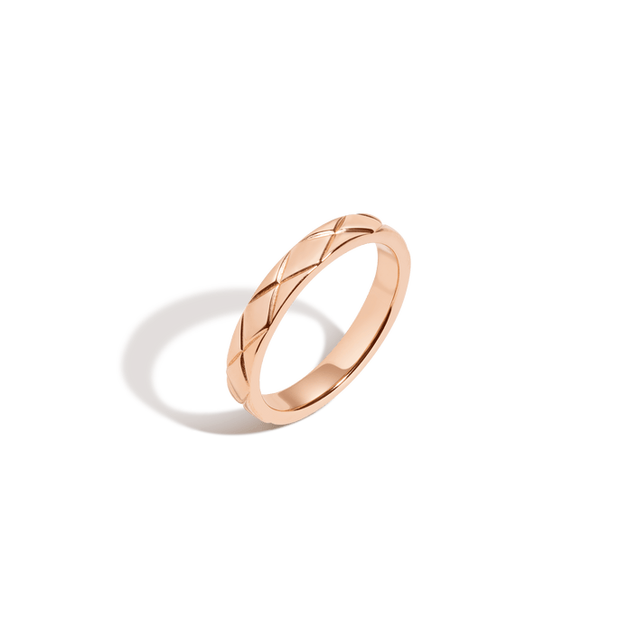 Mini Quilted Gold Ring Vermeil 14k 18k Rose Gold First