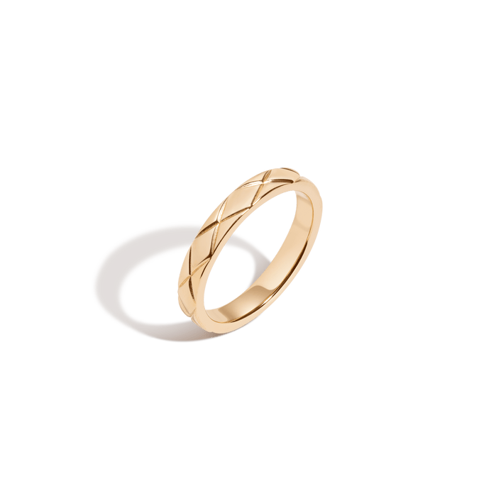 Mini Quilted Gold Ring