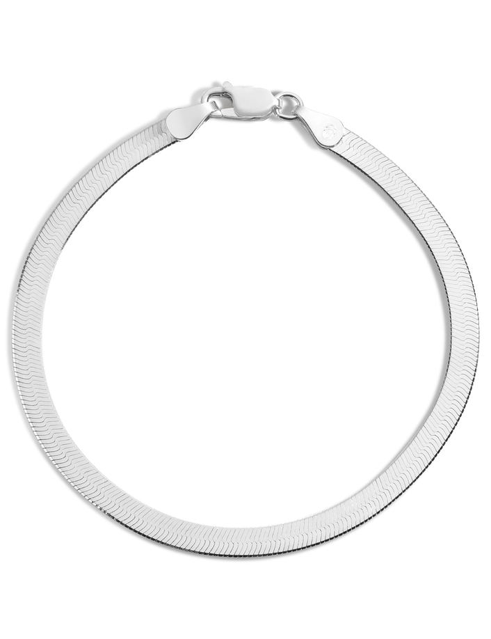 Gold Herringbone Chain Bracelet Vermeil White Gold 4mm 6.5in 7in 7.5in First
