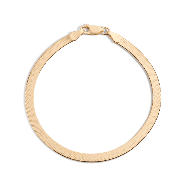 Gold Herringbone Chain Bracelet