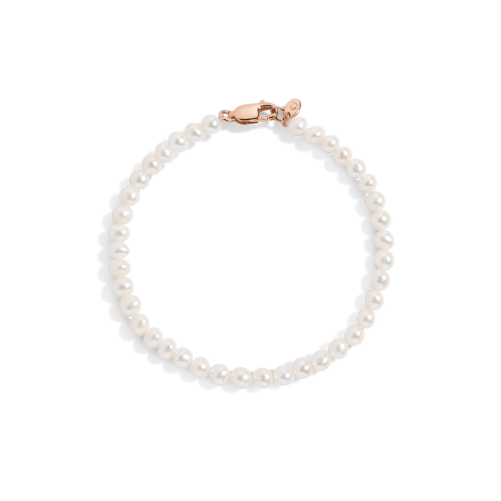 Classic Pearl Bracelet 14k 18k Rose Gold 6.5in 7in 7.5in 4 mm First