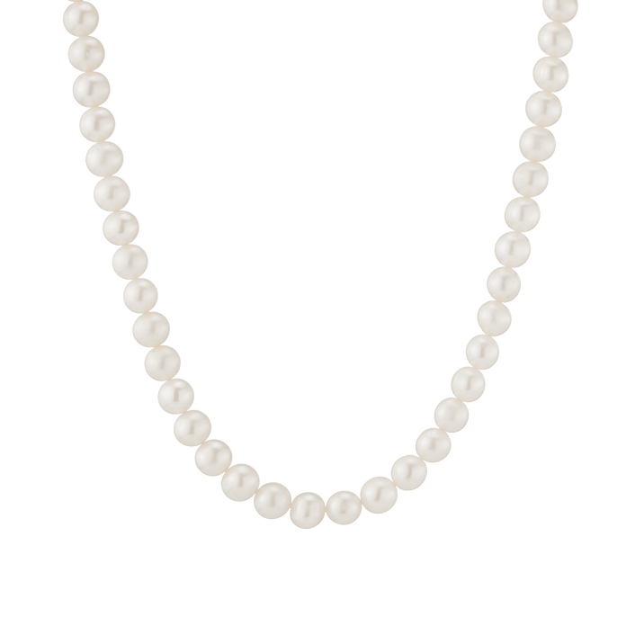 Classic Pearl Necklace 14k 18k Yellow Gold Rose Gold White Gold 16.5in 18in 8mm First