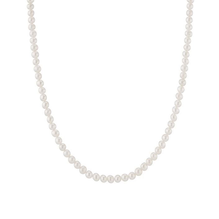 Classic Pearl Necklace 14k 18k Yellow Gold Rose Gold White Gold 16.5in 18in 5 mm First