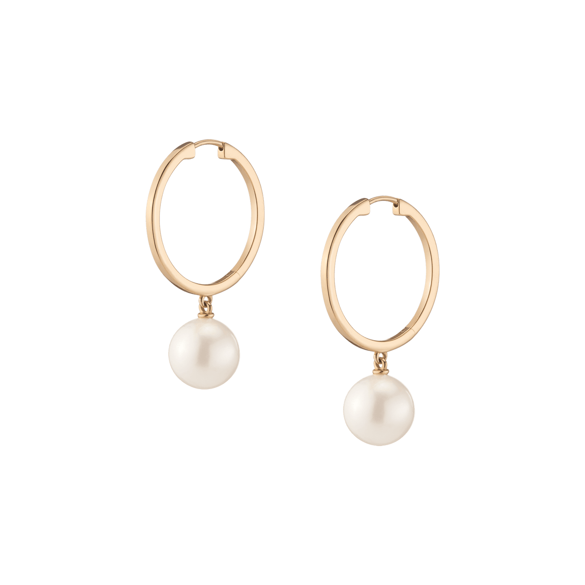 Pearl Hoop Earrings Vermeil 14k 18k Yellow Gold Pair Single First