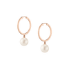 Pearl Hoop Earrings Vermeil 14k 18k Rose Gold Pair Single First