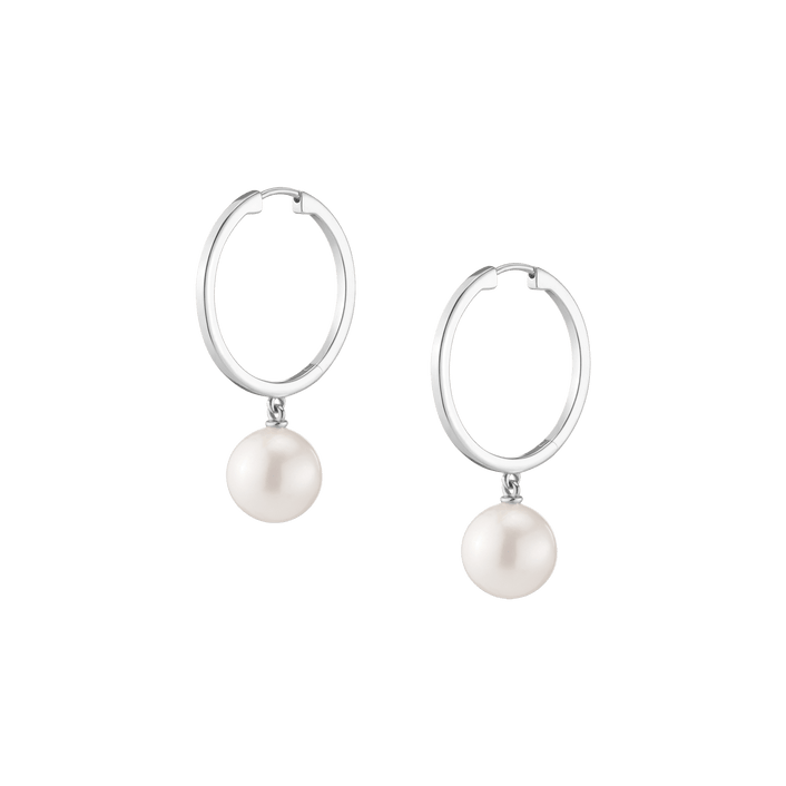 Pearl Hoop Earrings Vermeil 14k 18k White Gold Pair Single First