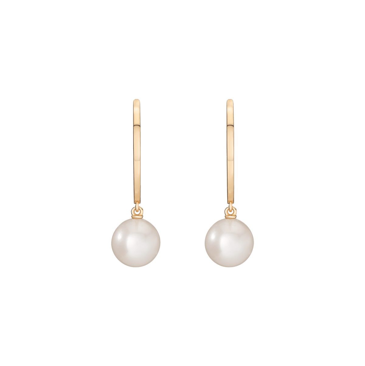 Pearl Hoop Earrings Vermeil 14k 18k Yellow Gold Pair Single