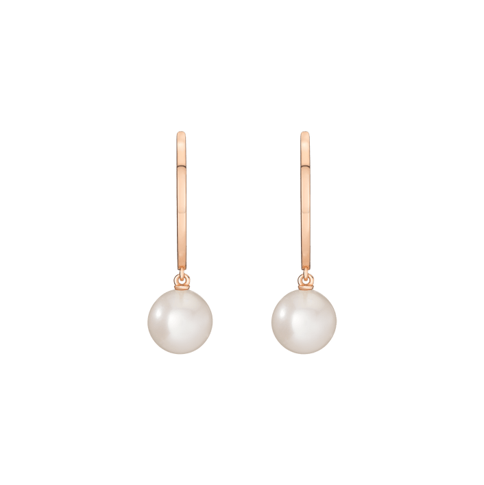 Pearl Hoop Earrings Vermeil 14k 18k Rose Gold Pair Single