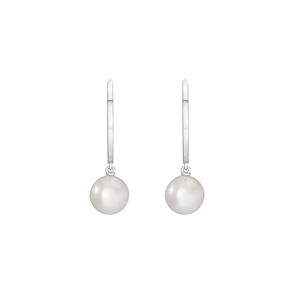 Pearl Hoop Earrings Vermeil 14k 18k White Gold Pair Single