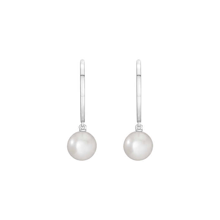 Pearl Hoop Earrings Vermeil 14k 18k White Gold Pair Single