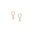 Diamond Pearl Huggie Earrings