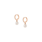 Diamond Pearl Huggie Earrings