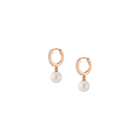 Diamond Pearl Huggie Earrings