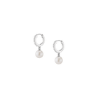 Diamond Pearl Huggie Earrings