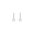 Diamond Pearl Huggie Earrings