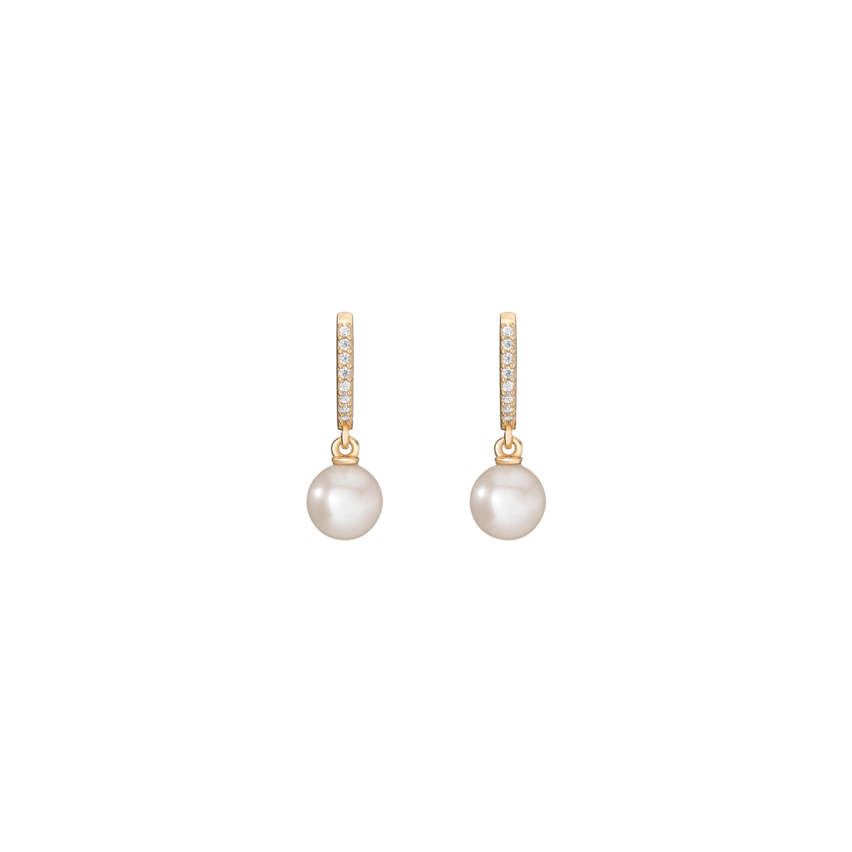 Aurate New York Proud Diamond Pearl Earrings, 18K Yellow Gold