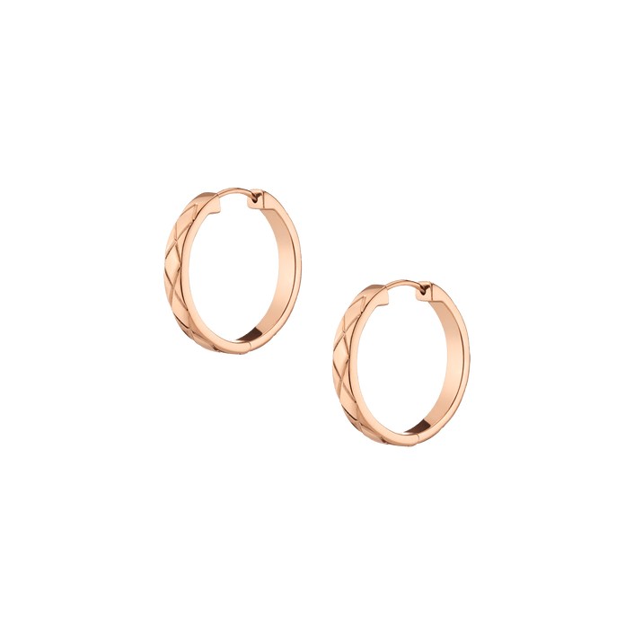 Quilted Gold Hoops Vermeil 14k 18k Rose Gold Single Pair First