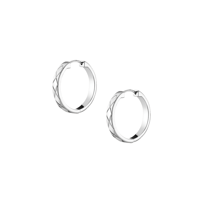 Quilted Gold Hoops Vermeil 14k 18k White Gold Single Pair First