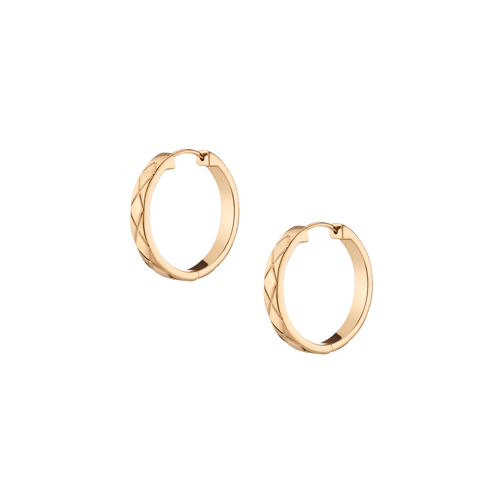 Quilted Gold Hoops