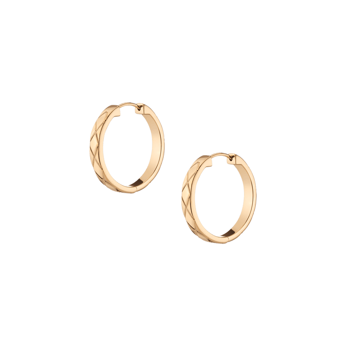 Quilted Gold Hoops