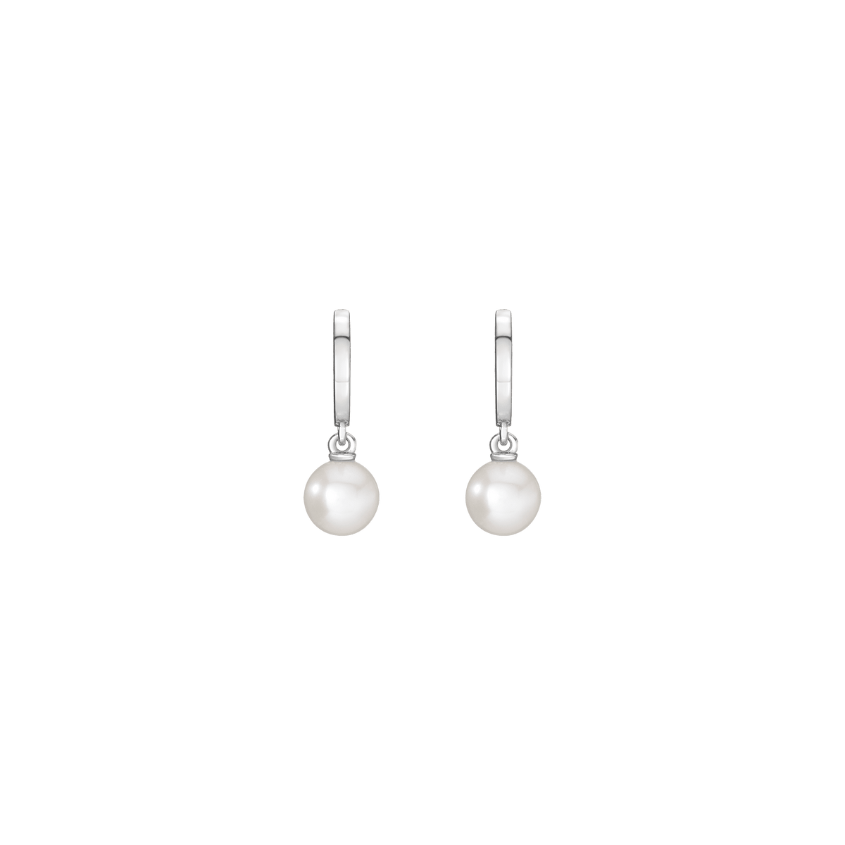 Pearl Cross Huggies Earrings