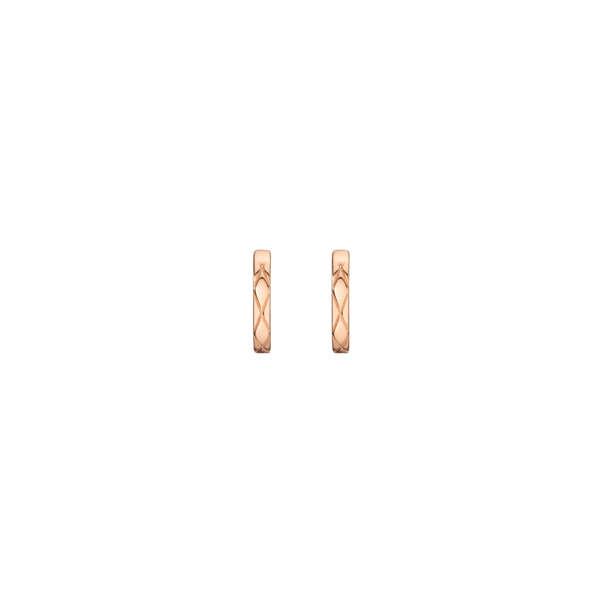 Quilted Gold Huggies Vermeil 14k 18k Rose Gold Single Pair