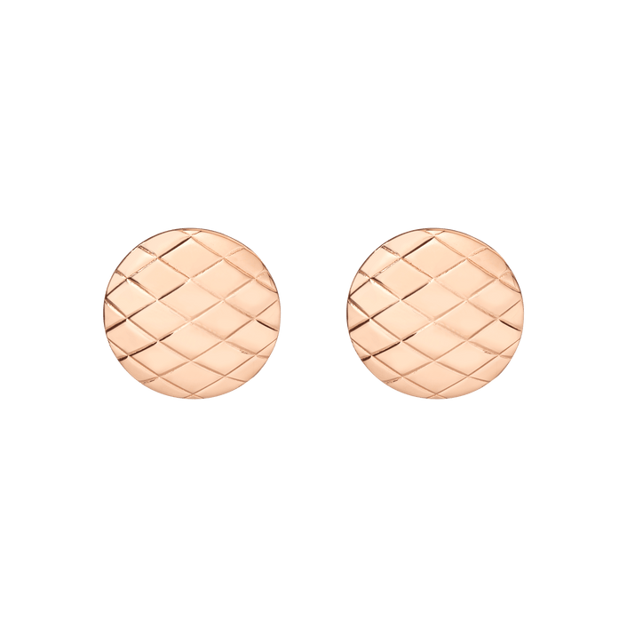 Quilted Gold Button Earrings