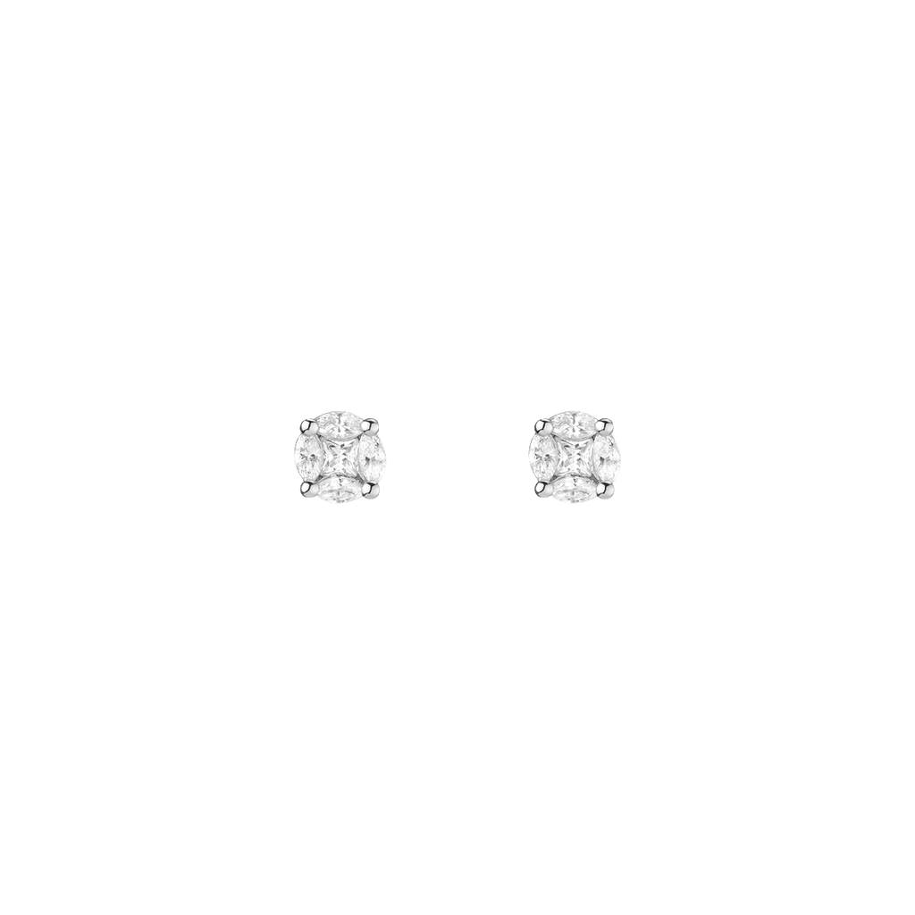 Round Lab Grown Diamond Illusion Studs