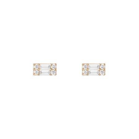 Baguette Lab Grown Diamond Illusion Studs (Large)