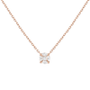 Round Diamond Illusion Necklace 14k 18k Rose Gold Small First 