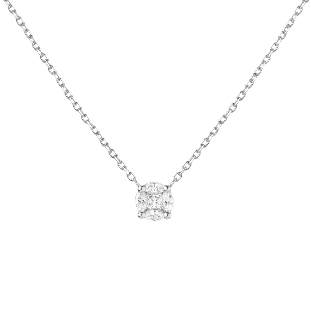 Round Diamond Illusion Necklace