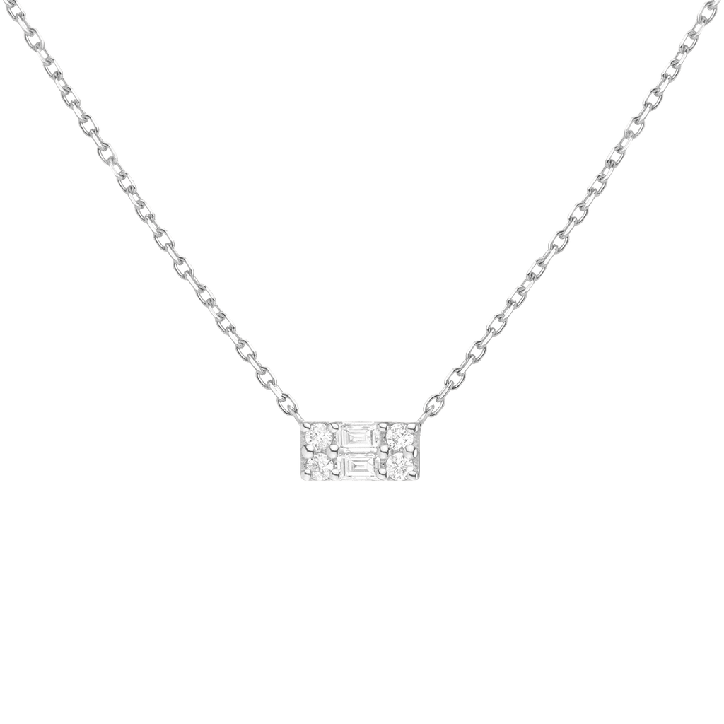 Baguette Diamond Illusion Necklace