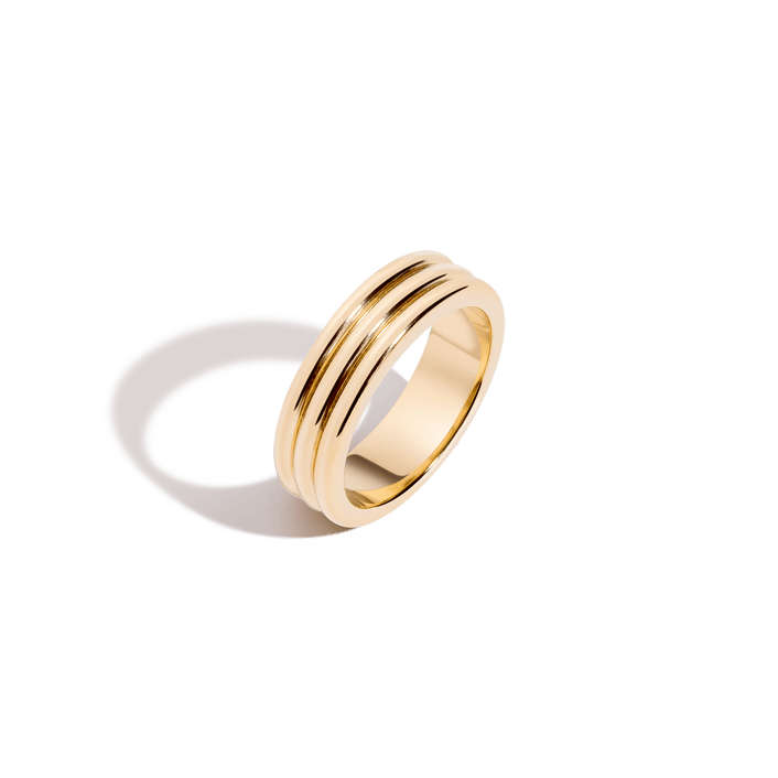 Triple Row Ring Vermeil 14k 18k Yellow Gold First