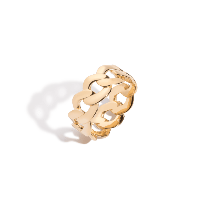 Puffy Chain Ring Vermeil 14k 18k Yellow Gold First