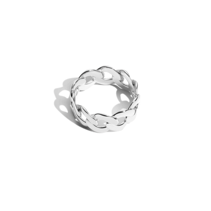 Puffy Chain Ring Vermeil 14k 18k White Gold