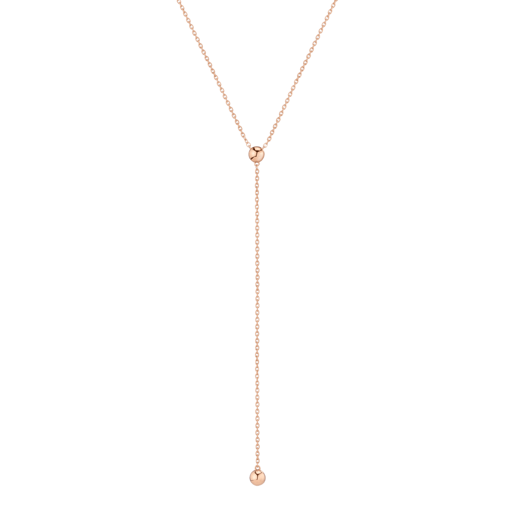 Gold Ball Lariat Necklace