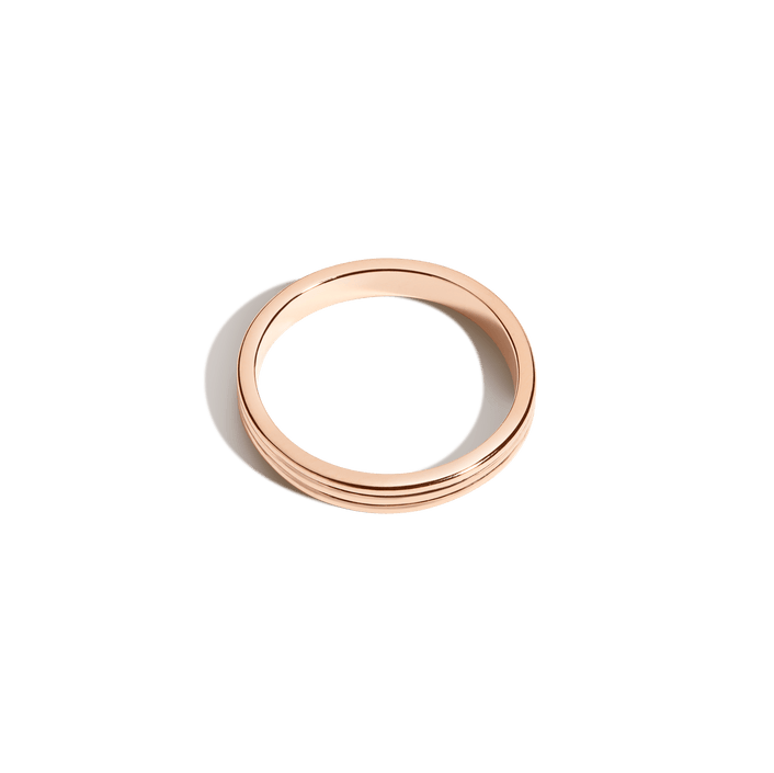 Mini Triple Row Ring Vermeil 14k 18k Rose Gold